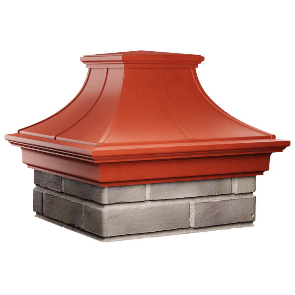 Колпак Zking Монблан Премиум Красный на столб 1.5х1.5 кирпича (385х385мм) в Кандалакше фото