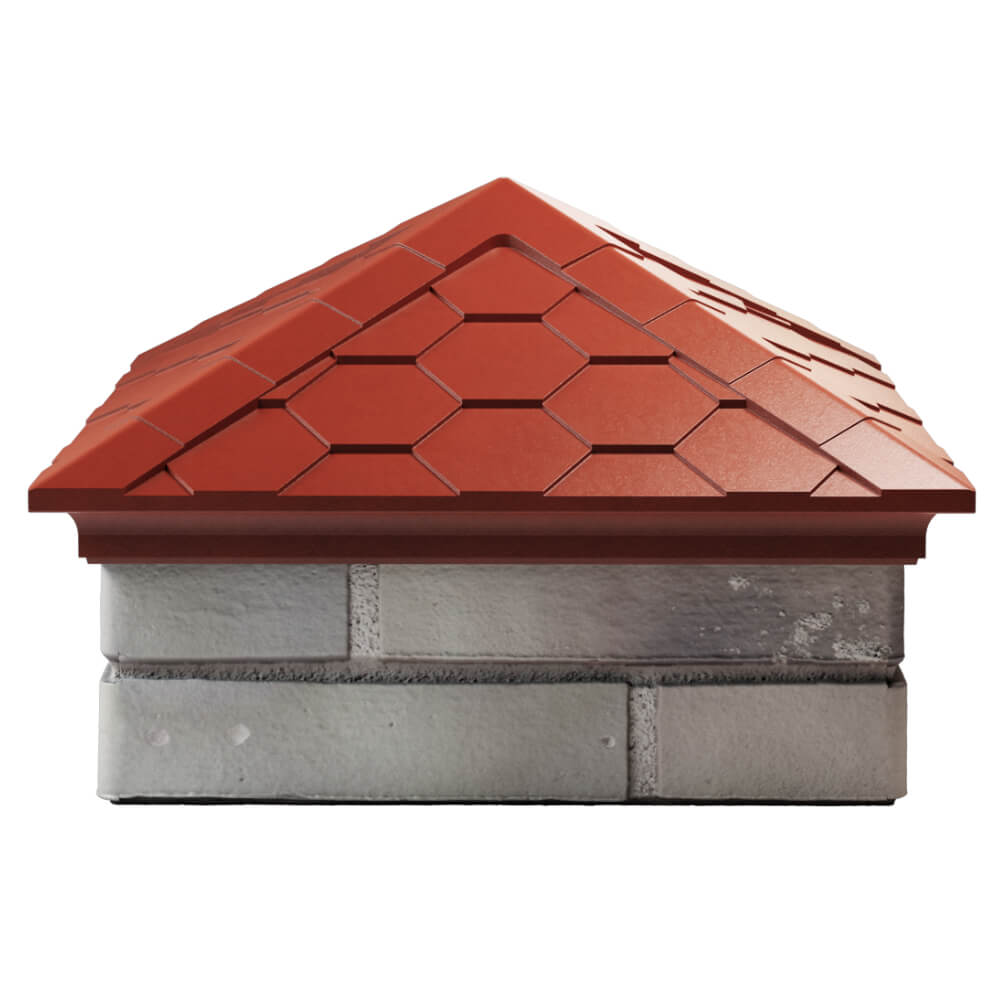 Колпак Zking Эверест Красный на столб 1.5х1.5 кирпича (390х390мм) Кандалакша фото