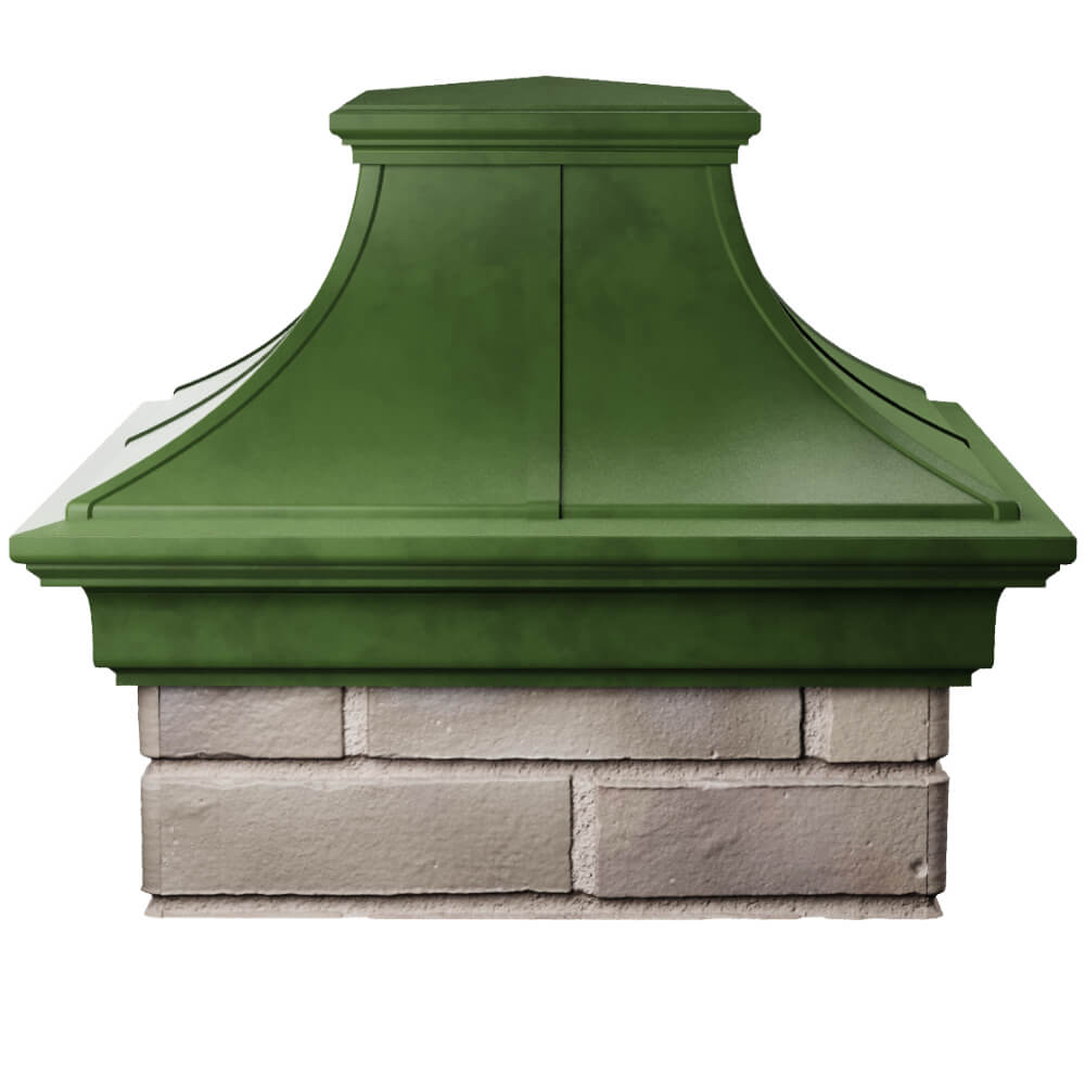 Колпак Zking Монблан Премиум Зеленый на столб 1.5х1.5 кирпича (385х385мм) Кандалакша фото