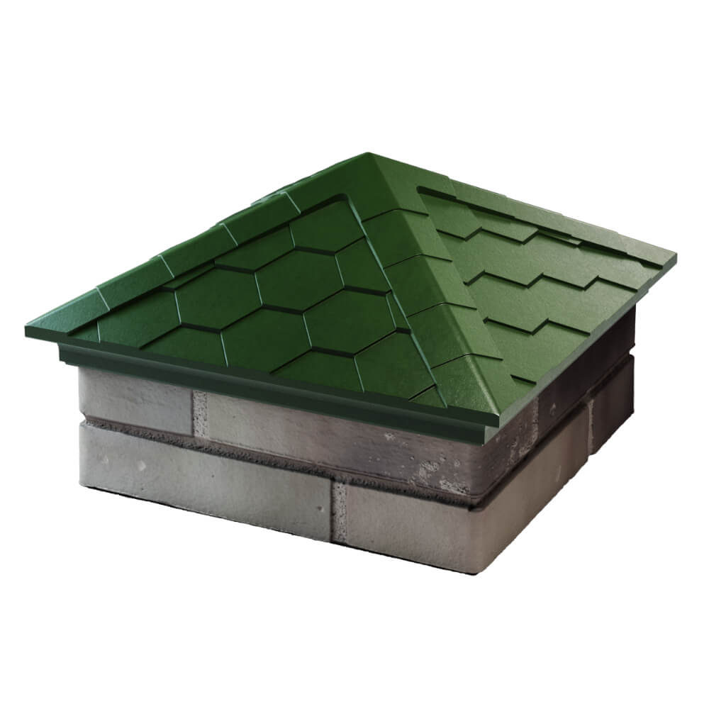 Колпак Zking Эверест Зеленый на столб 1.5х1.5 кирпича (390х390мм) в Кандалакше фото