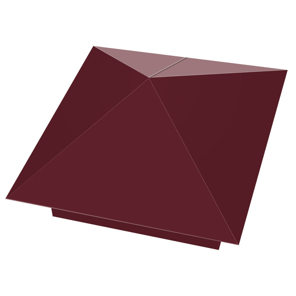 Колпак металлический 390х390мм RAL3005 Красное Вино заборный Кандалакша фото