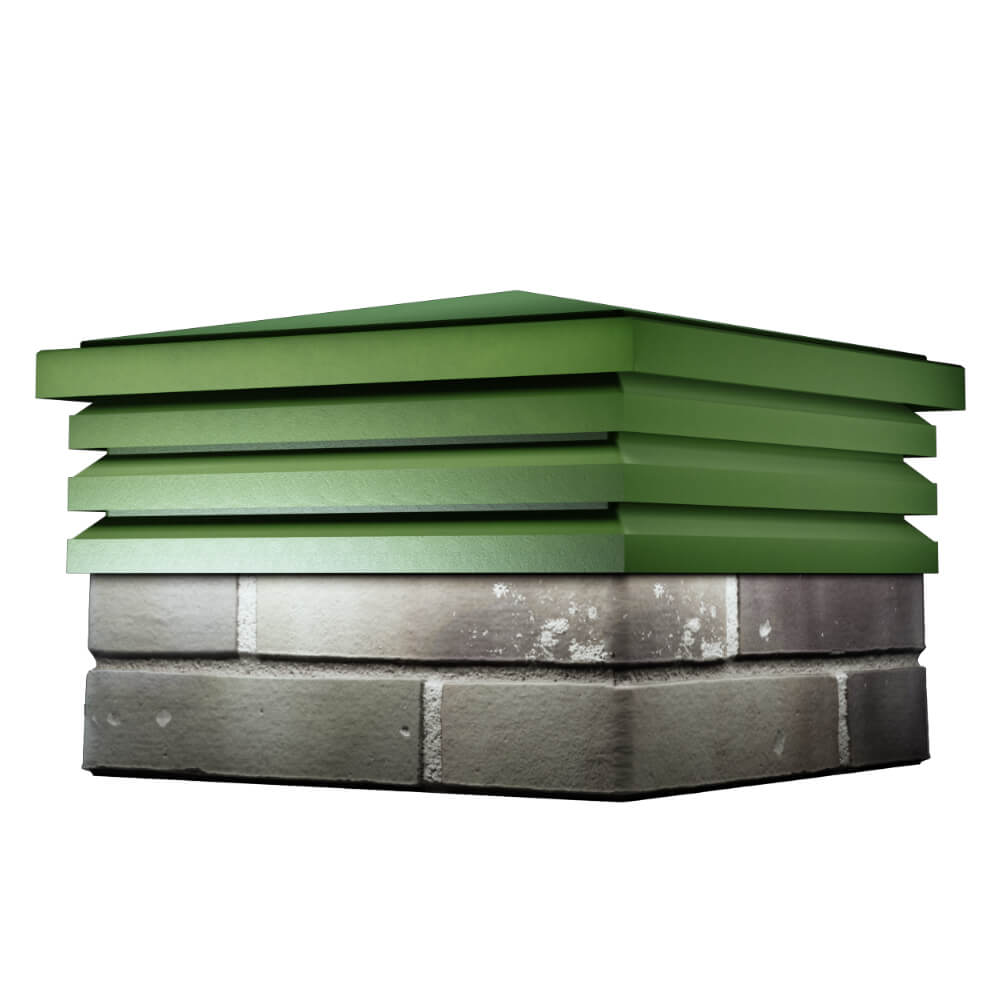 Колпак Zking Бона ХайТек Зеленый на столб 1.5х1.5 кирпича (385х385мм) в Кандалакше фото