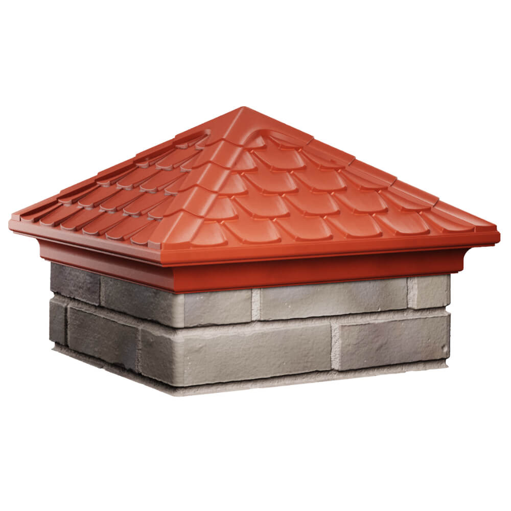 Колпак Zking Эльбрус Красный на столб 1.5х1.5 кирпича (385х385мм) в Кандалакше фото