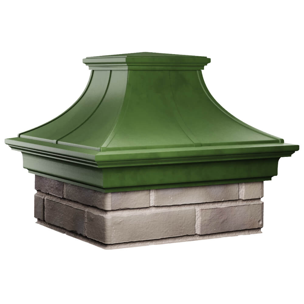 Колпак Zking Монблан Премиум Зеленый на столб 1.5х1.5 кирпича (385х385мм) в Кандалакше фото