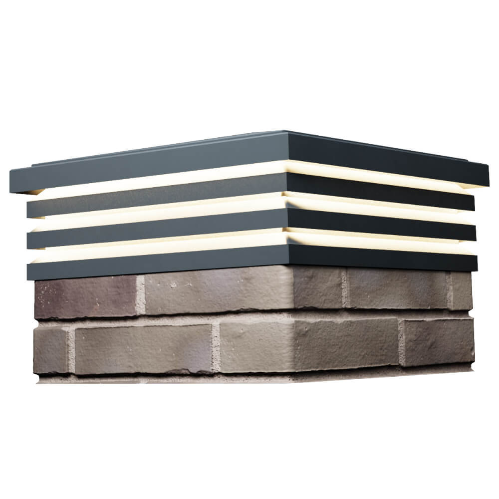 Колпак Zking Бона ХайТек Серый на столб 1.5х1.5 кирпича (385х385мм) с подсветкой в Кандалакше фото