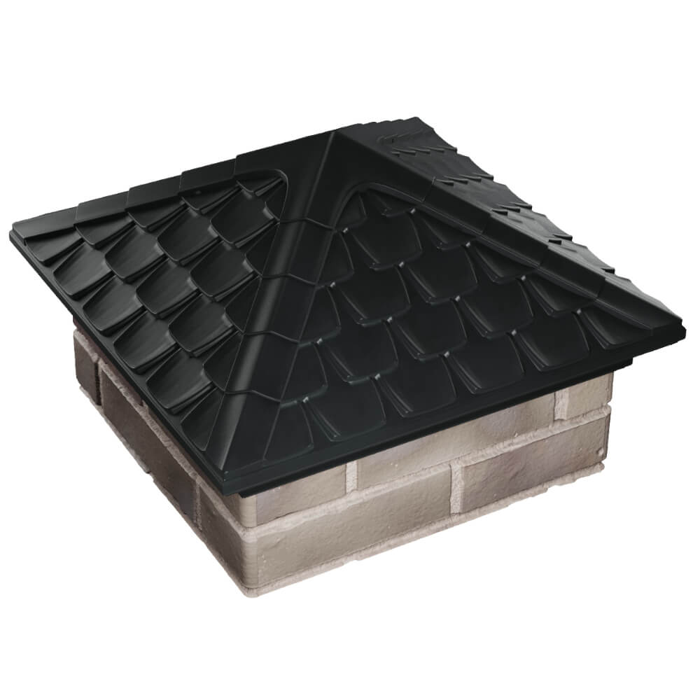 Колпак Zking Эльбрус Черный на столб 1.5х1.5 кирпича (385х385мм) в Кандалакше фото