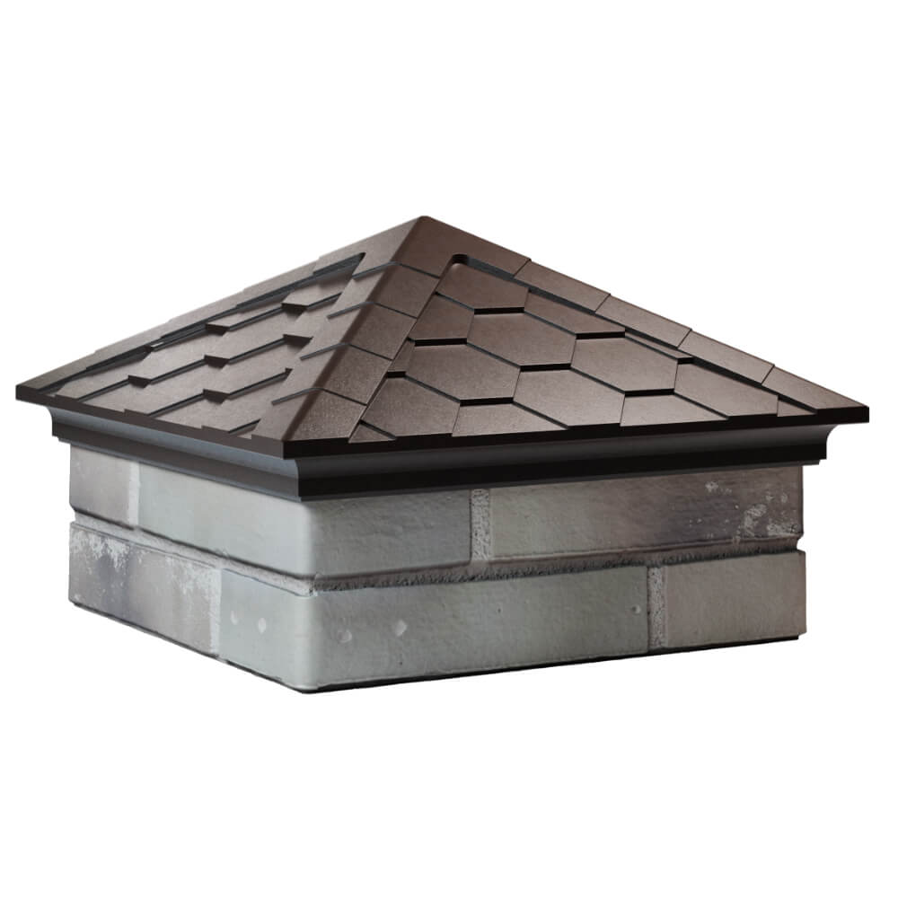 Колпак Zking Эверест Коричневый на столб 1.5х1.5 кирпича (390х390мм) в Кандалакше фото