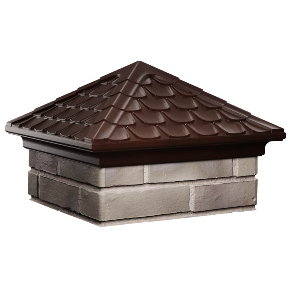 Колпак Zking Эльбрус Коричневый на столб 1.5х1.5 кирпича (385х385мм) в Кандалакше фото