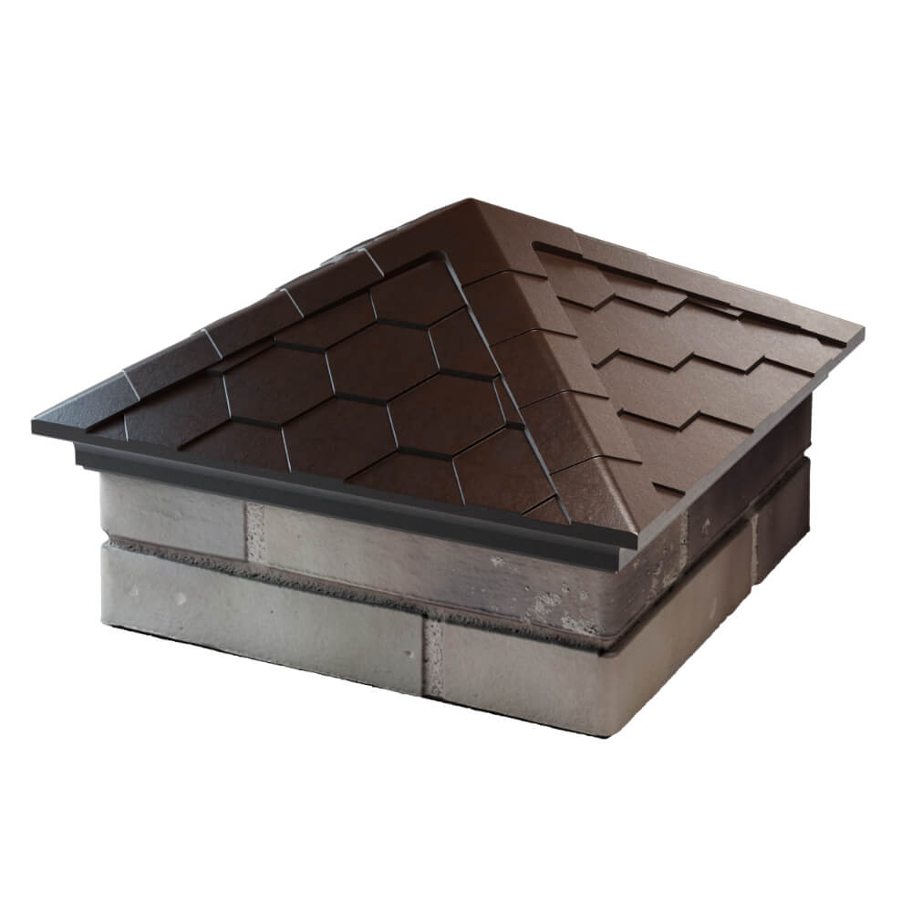 Колпак Zking Эверест Коричневый на столб 1.5х1.5 кирпича (390х390мм) в Кандалакше фото