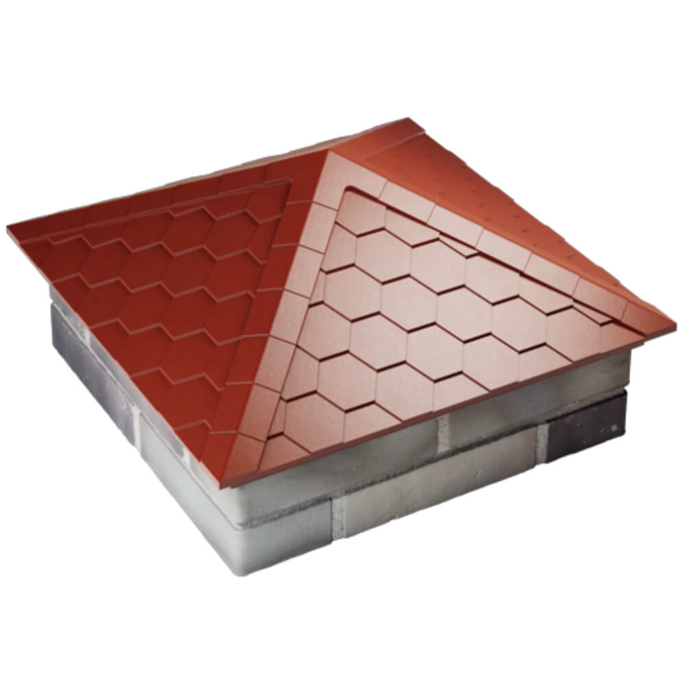 Колпак Zking Эверест Красный на столб 2х2 кирпича (535х535мм) Кандалакша фото